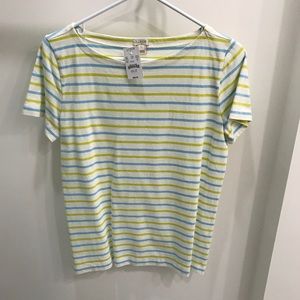 NWT J.Crew Blue & Green Striped Shirt Sz S